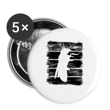 Abeille - Lot de 5 grands badges (56 mm) - blanc - Devant