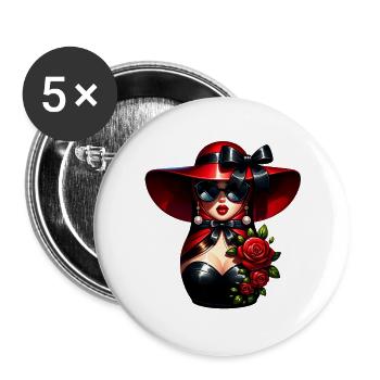 Russian Girl! Matryoshka Russian for Russians - Buttons large 2.2''/56 mm (5-pack) - white - Front