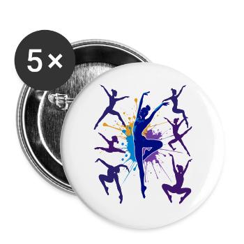 Gymnastique Gymnastique Acrobatie Gymnastique artistique - Lot de 5 grands badges (56 mm) - blanc - Devant