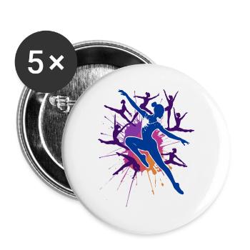 Gymnastics Gymnastics Acrobatics Artistic Gymnastics - Buttons large 2.2''/56 mm (5-pack) - white - Front