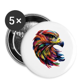 Falcon Kestrel Falcon Hunting Peregrine Falcon Cute Falcon - Buttons large 2.2''/56 mm (5-pack) - white - Front