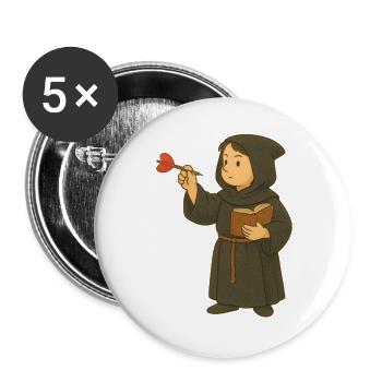Monk playing darts - Buttons large 2.2''/56 mm (5-pack) - white - Front