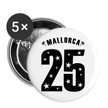 Mallorca 25 -Trikot 2025 - Buttons groß 56 mm (5er Pack) - Weiß - Vorne