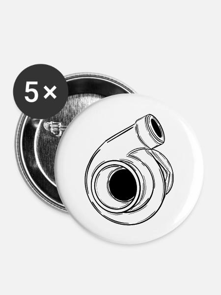 Turbo - Buttons groß 56 mm (5er Pack) - Weiß