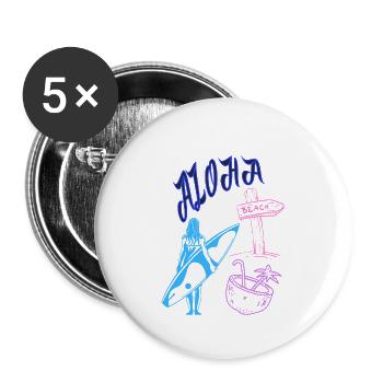 Tropical Beach Holidays - Buttons large 2.2''/56 mm (5-pack) - white - Front