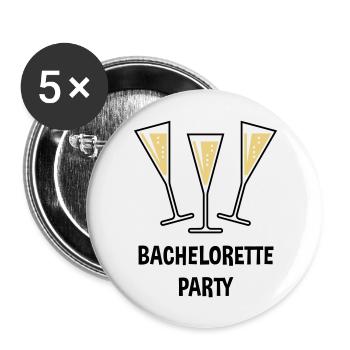 Bachelorette Party (Sparkling Wine Funnel Shut 2C) - Buttons large 2.2''/56 mm (5-pack) - white - Front