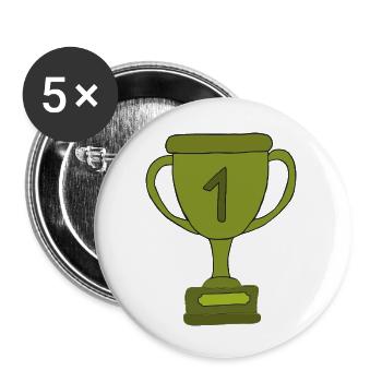 pokal gruen - Buttons groß 56 mm (5er Pack) - Weiß - Vorne