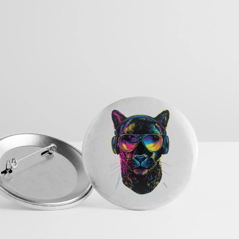 Panthère Léopard Grand Chat Mignon Gros Chat Panter Lot de 5 grands badges (56 mm)