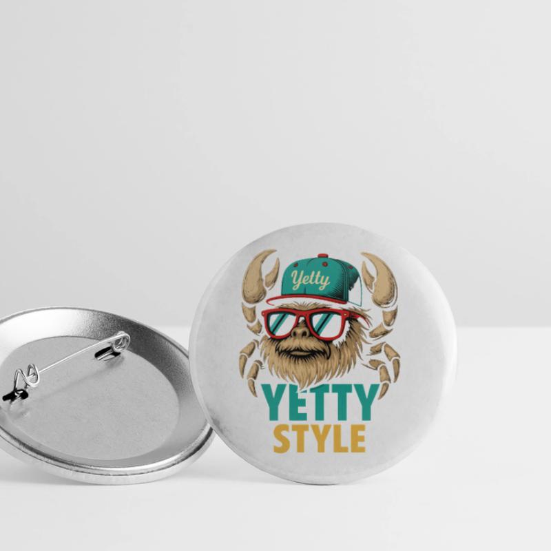 Graphisme Yeti Style Yetty Lot de 5 grands badges (56 mm)