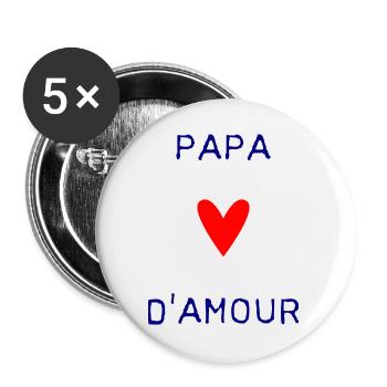 HAPPY FATHER'S DAY. DAD. FATHER'S DAY. FATHER - Buttons large 2.2''/56 mm (5-pack) - white - Front