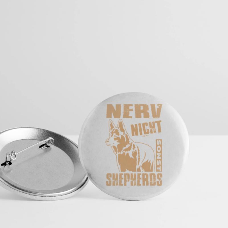 Schäferhund Geschenke Hund Herrchen Gassi Buttons groß 56 mm (5er Pack)