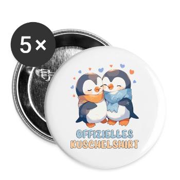 Official Cuddly Shirt Penguins Love Heart Sweet - Buttons large 2.2''/56 mm (5-pack) - white - Front