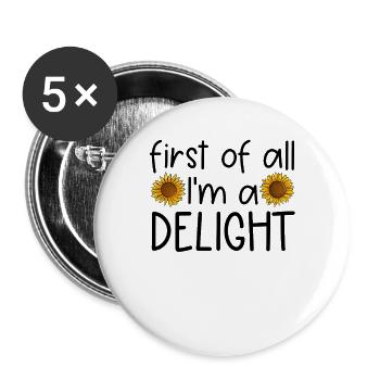 First, I'm a delight - Buttons large 2.2''/56 mm (5-pack) - white - Front