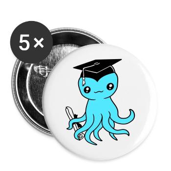 Octopus High School Graduation Passed College - Lot de 5 grands badges (56 mm) - blanc - Devant