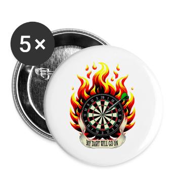 Darts Shirt My dart will go on - Buttons large 2.2''/56 mm (5-pack) - white - Front
