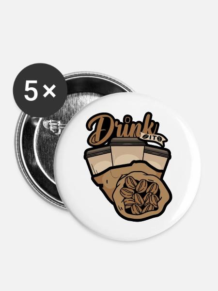 Eine Kaffeepause - Buttons groß 56 mm (5er Pack) - Weiß