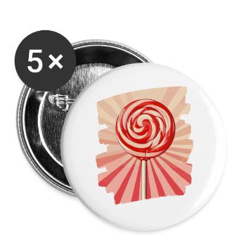 Lollipop lollipop candy candy - Buttons large 2.2''/56 mm (5-pack) - white - Front