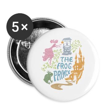 Märchenmotiv Der Froschkönig - Buttons groß 56 mm (5er Pack) - Weiß - Vorne
