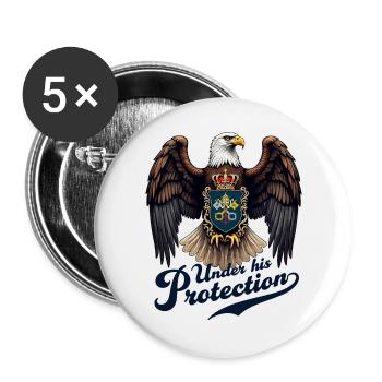 L’aigle le protecteur - Lot de 5 grands badges (56 mm) - blanc - Devant