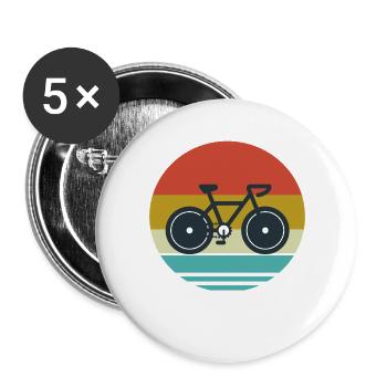 T-shirt rétro de vélo Vélo vintage offert - Lot de 5 grands badges (56 mm) - blanc - Devant