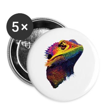 Bearded Dragon Lizard Bearded Dragon Cute Bearded Dragons - Buttons large 2.2''/56 mm (5-pack) - white - Front