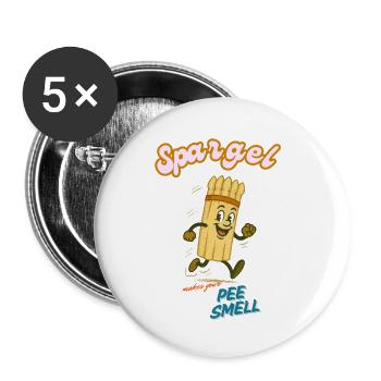 Spargel - Buttons groß 56 mm (5er Pack) - Weiß - Vorne