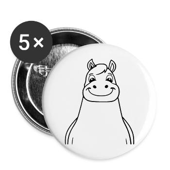 cheval heureux comme illustration vectorielle - Lot de 5 grands badges (56 mm) - blanc - Devant