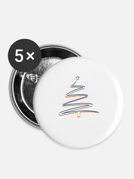 Abstrakter Weihnachtbaum Trippy Effekt - Buttons groß 56 mm (5er Pack) - Weiß