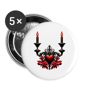 Gothic Romance: Verborgene Leidenschaft. - Buttons groß 56 mm (5er Pack) - Weiß - Vorne