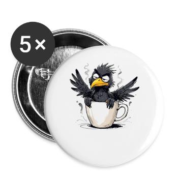 Bird don't want coffee before you ask no - Buttons large 2.2''/56 mm (5-pack) - white - Front