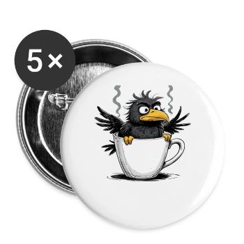 Bird don't want coffee before you ask no - Buttons large 2.2''/56 mm (5-pack) - white - Front
