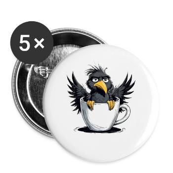 Bird don't want coffee before you ask no - Buttons large 2.2''/56 mm (5-pack) - white - Front