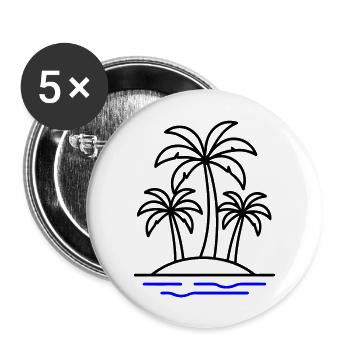 Palm Island Holidays - Buttons large 2.2''/56 mm (5-pack) - white - Front