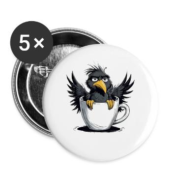 Bird don't want coffee before you ask no - Buttons large 2.2''/56 mm (5-pack) - white - Front