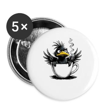 Bird don't want coffee before you ask no - Buttons large 2.2''/56 mm (5-pack) - white - Front