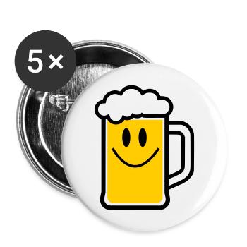 Beer face - Buttons large 2.2''/56 mm (5-pack) - white - Front