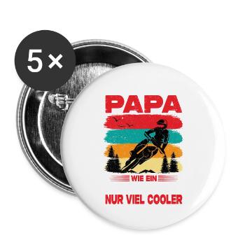 Motocrossfahrer Geschenke Motocross Biker Sprüche - Buttons groß 56 mm (5er Pack) - Weiß - Vorne