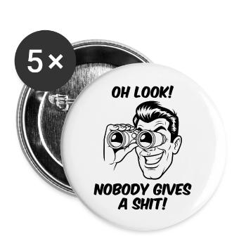 tout le monde s’en fout - Lot de 5 grands badges (56 mm) - blanc - Devant
