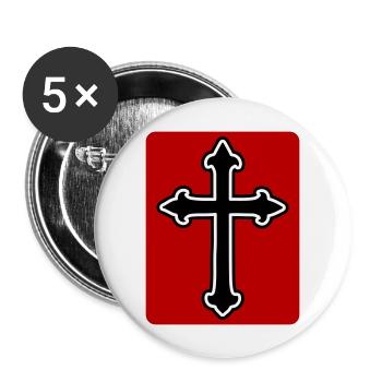 Symbole de la croix - Lot de 5 grands badges (56 mm) - blanc - Devant