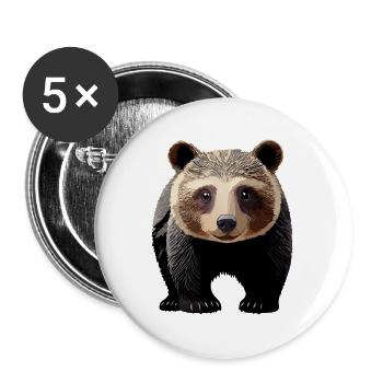 Young bear - Buttons large 2.2''/56 mm (5-pack) - white - Front