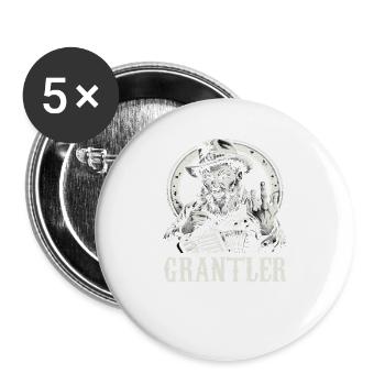 Grantler Grumpy Bavarian dialects Bavaria - Buttons large 2.2''/56 mm (5-pack) - white - Front