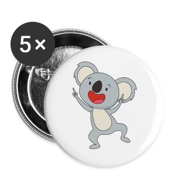 Koala dansant Joy - Lot de 5 grands badges (56 mm) - blanc - Devant