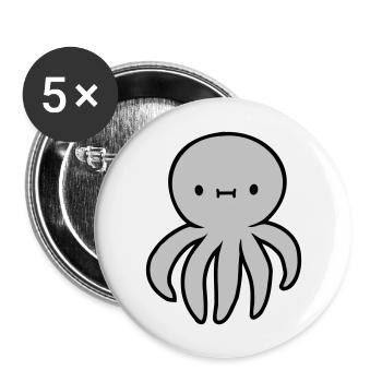 Octopus Octopus Octopus Squid Cute Giant Squid Funny - Buttons large 2.2''/56 mm (5-pack) - white - Front