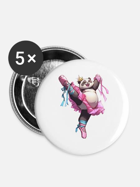 Panda Ballerina - Buttons groß 56 mm (5er Pack) - Weiß