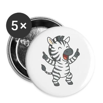 Zebra crossing party - Buttons large 2.2''/56 mm (5-pack) - white - Front