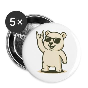 Rocker arctique - Lot de 5 grands badges (56 mm) - blanc - Devant