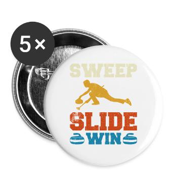Curling Sport Curling - Buttons groß 56 mm (5er Pack) - Weiß - Vorne