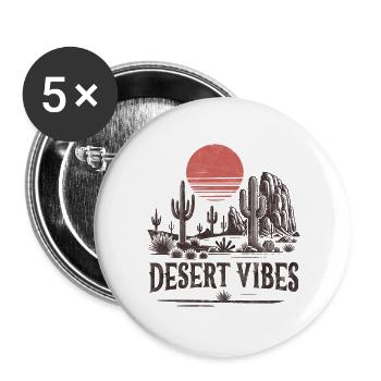 Desert Vibes - Buttons large 2.2''/56 mm (5-pack) - white - Front