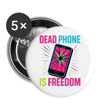 Dead Phone is Freedom - Buttons large 2.2''/56 mm (5-pack) - white - Front