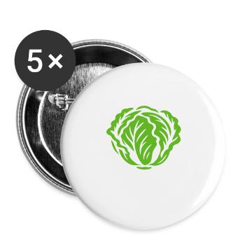 Salat - Are you vegan? Yet? - Vegane Ernährung - Buttons groß 56 mm (5er Pack) - Weiß - Vorne